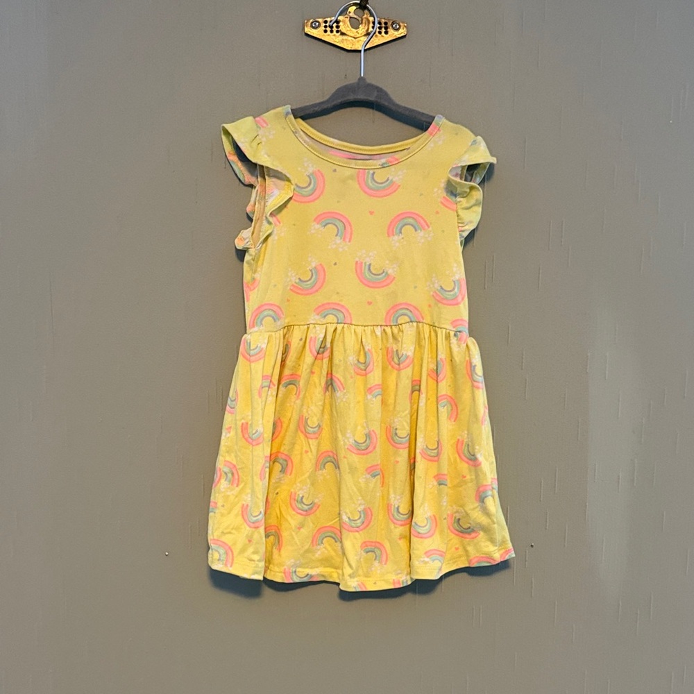 Freestyle Yellow Dress with Rainbow Pattern